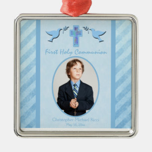 Boy's First Holy Communion Photo Ornament Keepsake
