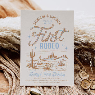 Boy's First Rodeo Birthday Invitation