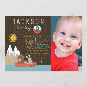 Boys Fishing Birthday Party Invitations