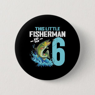 Boys Fishing Birthday Shirt 6 Year Old Boy Fisherm Cm Round Badge