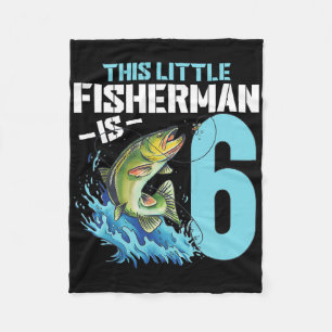 Boys Fishing Birthday Shirt 6 Year Old Boy Fisherm Fleece Blanket