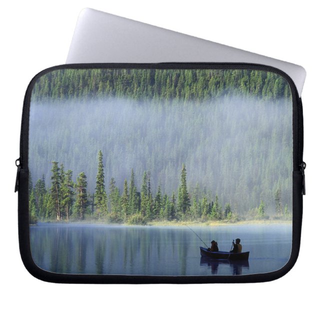 Boys fishing on Waterfowl Lake, Banff National Laptop Sleeve (Front)
