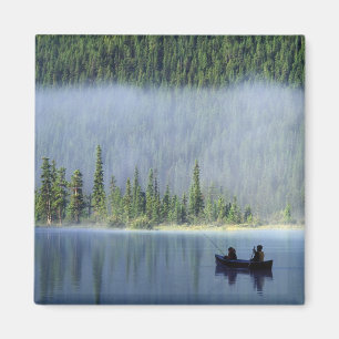 Boys fishing on Waterfowl Lake, Banff National Magnet