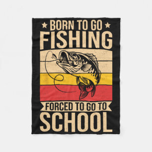 Boys Fishing Shirt Kids Men Born To Go Fishing For Fleece Blanket