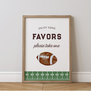 Boy's Football First Year Down 1st Birthday Favour Poster