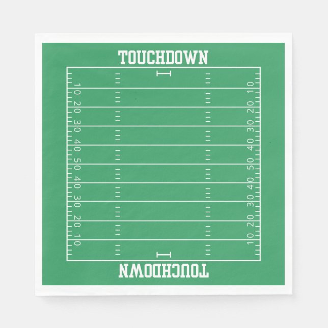Boys Football Green Sports Birthday Napkin (Front)