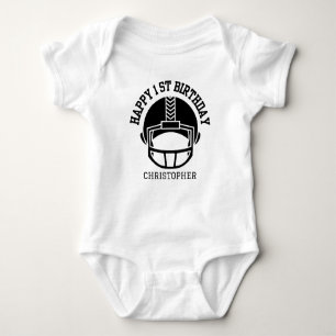 Boys Football Helmet Sports 1st Birthday Baby Bodysuit