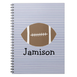 Boys Football Navy Stripe  Playing Cards Notebook