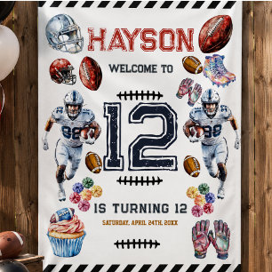 Boys Football Sports Birthday Party Welcome Banner