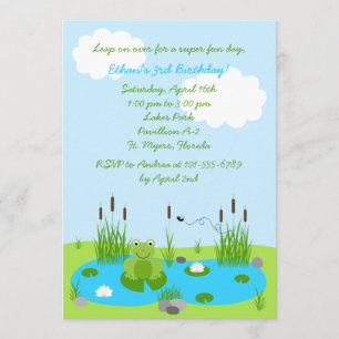 Boys Froggie Pond 5x7 Invitation