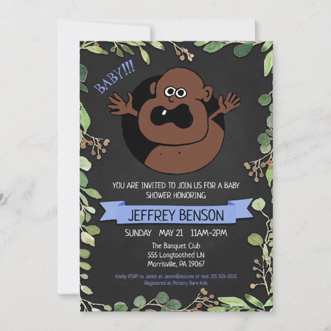 Boys Fun Baby Shower Invitation (Front)