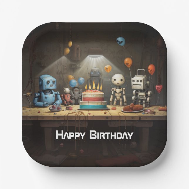 Boy's Fun Birthday Party Paper Plates #8 (Front)