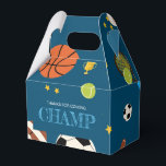 Boys Fun Sports Themed Kids Birthday Party Favour Box<br><div class="desc">Send your little guests home with a special surprise with our Boys Fun Sport Themed Kids Birthday Party Favour Box. These eye-catching favour boxes are adorned with a sporty design, making them a perfect match for the theme. Fill them with small toys, treats, or party favours to express your gratitude...</div>