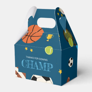 Boys Fun Sports Themed Kids Birthday Party Favour Box