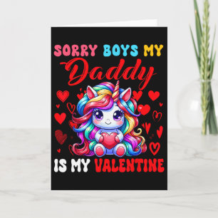 Boys Funny Joke Daddy Is My Valentine Unicorn Cute Card
