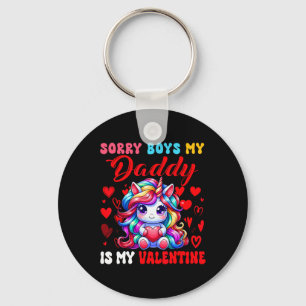 Boys Funny Joke Daddy Is My Valentine Unicorn Cute Key Ring