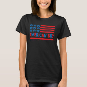 Boys Funny Kids 4th Of July American Boy T-Shirt