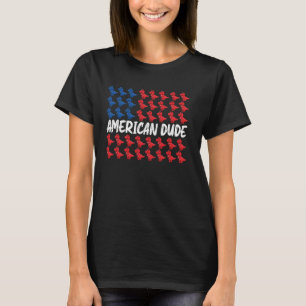 Boys Funny Kids 4th Of July American Dude T-Shirt