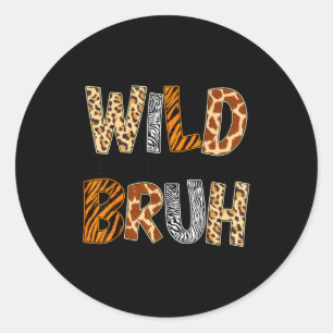 Boys funny wild animal about reading bruh book classic round sticker