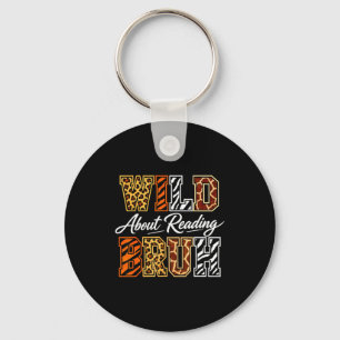 Boys funny wild animal about reading bruh book key ring