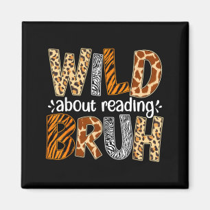 Boys funny wild animal about reading bruh book magnet