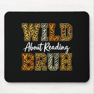 Boys funny wild animal about reading bruh book mouse pad