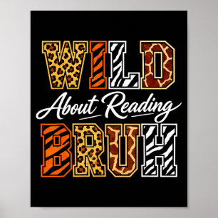 Boys funny wild animal about reading bruh book poster