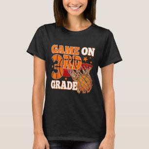 Boys Game On 3rd Grade Bysketbyll Byck To School T T-Shirt