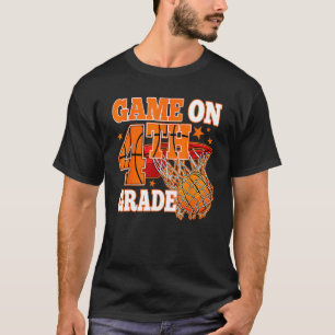 Boys Game On 4th Grade Basketball Back To School T T-Shirt