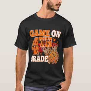 Boys Game On 4th Grade Bysketbyll Byck To School T T-Shirt