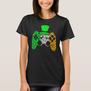 Boys Gamer  Game Lucky Shamrock St Patricks Day Ir T-Shirt