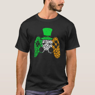 Boys Gamer  Game Lucky Shamrock St Patricks Day Ir T-Shirt