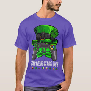 Boys Gamer Game Shamrock St Patricks Day Irish Men T-Shirt