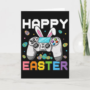 Boys Gamer Happy Easter Day Video Games Bunny Gami Card