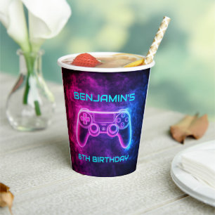 Boys Gaming Controller Birthday Party Paper Cups
