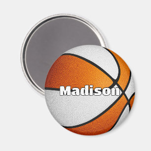boys girls basketball orange team colours magnet