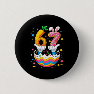 Boys girls easter eggs cute bunny six seven 67 6 cm round badge