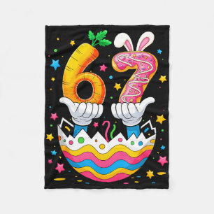 Boys girls easter eggs cute bunny six seven 67 fleece blanket