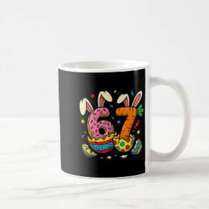 Boys Girls Easter Eggs Funny Bunny Six Seven 67 Coffee Mug
