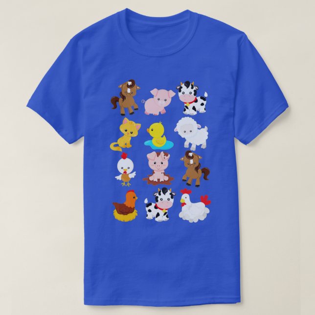 Boy's Girl's Farm Animals Short Sleeved  for Toddl T-Shirt (Design Front)