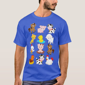 Boy's Girl's Farm Animals Short Sleeved  for Toddl T-Shirt