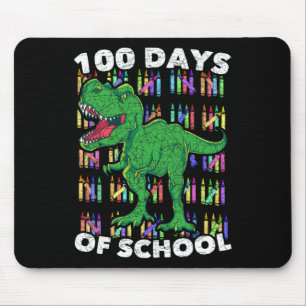 Boys Girls Kids Student T Rex 100 Days Of School Mouse Pad