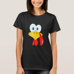 Boys Girls Kids Thanksgiving Trot Turkey Face Cost T-Shirt