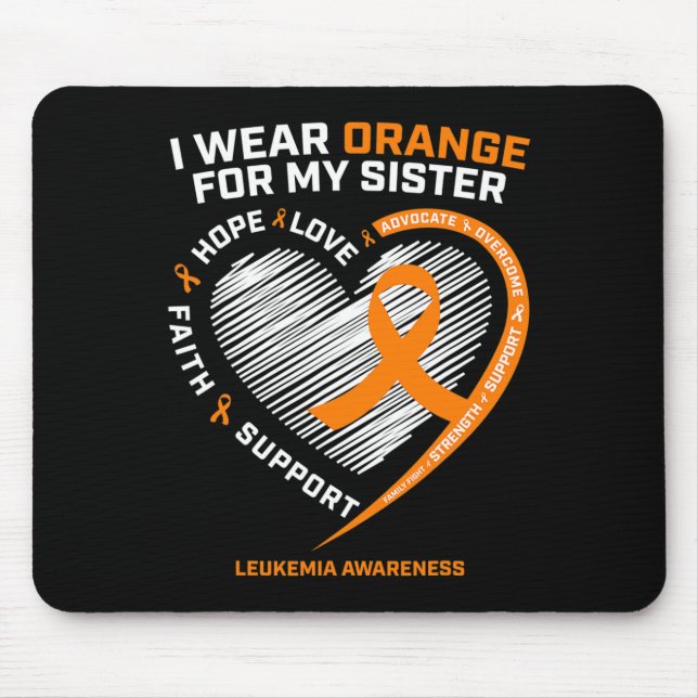 Boys Girls Leukaemia Awareness Sister Leukaemia  Mouse Pad (Front)