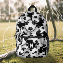 Boys girls monogrammed soccer balls pattern
