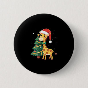 Boys Girls Santa Claus Riding Giraffe Sleigh Ugly  6 Cm Round Badge
