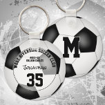 boys girls soccer team gifts under 10   key ring<br><div class="desc">Buy 1 soccer keyring or buy in bulk for each member of the team! This easy-to-personalise soccer keyring features the realistic image of a soccer ball, upon which you can customise the athlete's name, jersey number, team & mascot name and year on the front and monogram or varsity letter on...</div>