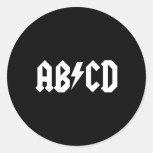 Boys Girls Teachers ABCD Rock Graphic back to Scho Classic Round Sticker