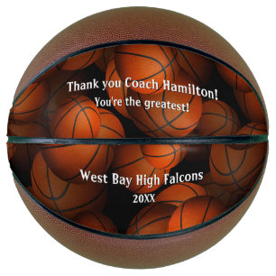 boys girls thank you coach commemorative basketball