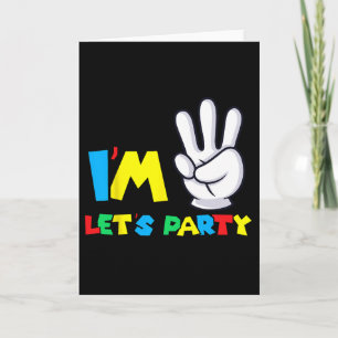 Boys Girls Third Birthday Shirt 3rd Birthday Lets Card
